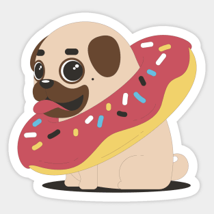 Pug Donut Sticker